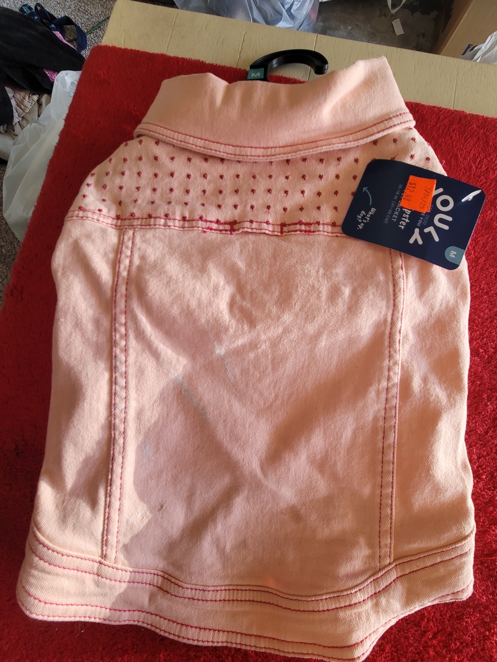 Youly Pink Cotton Dog Coat Jacket Size M Button Closure with Collar